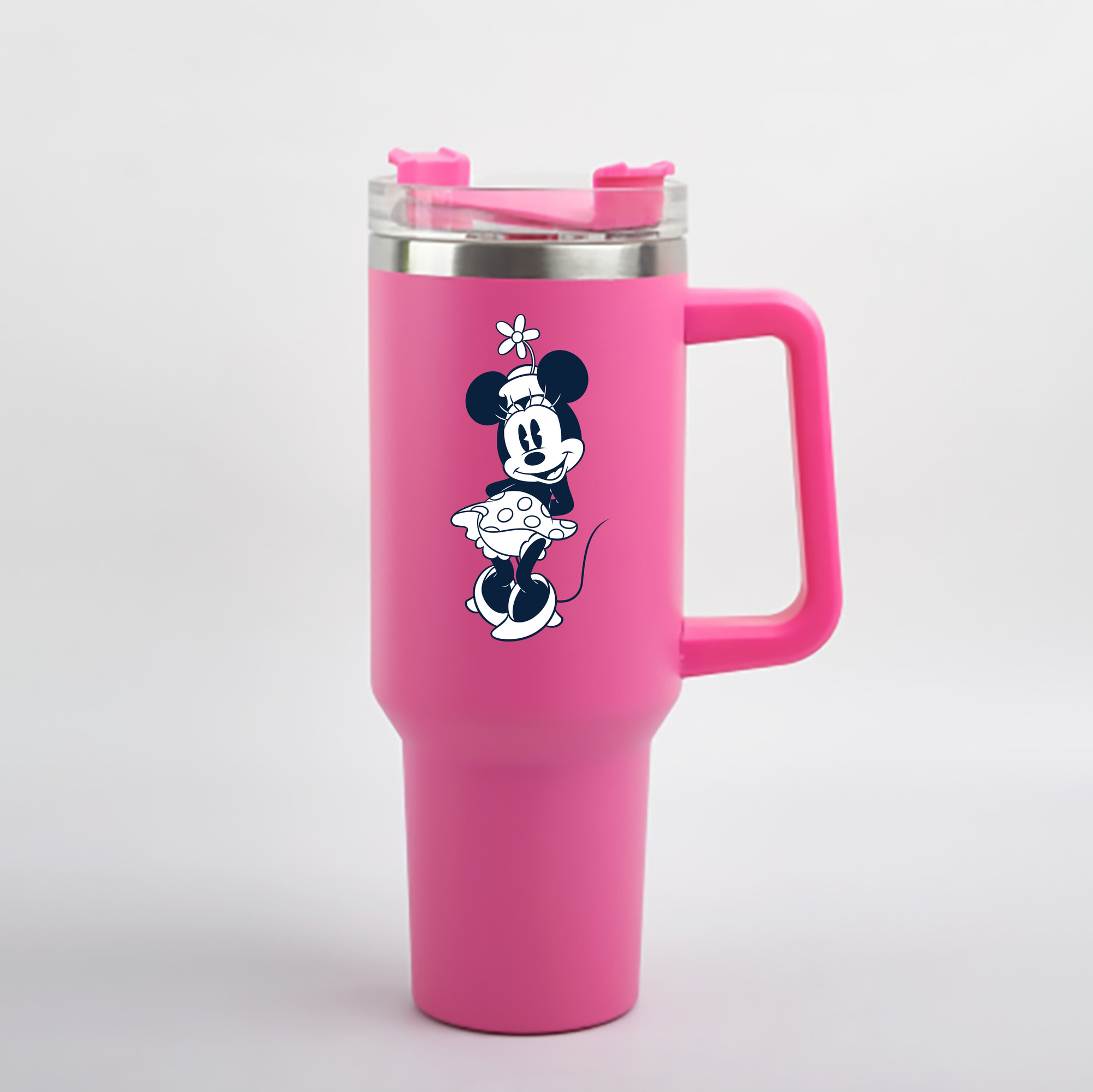 （画像用） ミッキーマウス Mickey Mouse 1200mL車用タンブラー - クリスタルステッカー（プラスチックストロー付き）